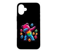 Custodia per iPhone 16 Plus Colorful Dabbing Gummy Bear Candy Lovers Kids Boys Bear Dab
