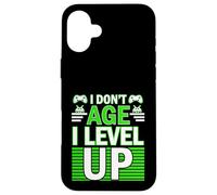 Custodia per iPhone 16 Plus Compleanno Umorismo Non invecchiare Livello Up Giocatore Compleanno