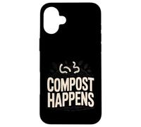 Custodia per iPhone 16 Plus Compost Happens, divertente compostaggio di vermi da giardiniere