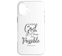 Custodia per iPhone 16 Plus Con Dio tutte le cose sono possibili Matteo Bibbia Versetto Gesù
