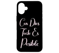 Custodia per iPhone 16 Plus Con Dios Todo Es Posible Bibbia cristiana Mujer Amor Spagnolo