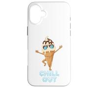 Custodia per iPhone 16 Plus Cono gelato Chill Out - Divertente gioco di parole estivo