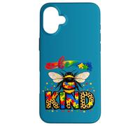 Custodia per iPhone 16 Plus Consapevolezza dell'autismo Be Kind - Cute Rainbow Bee Puzzle Awareness