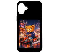 Custodia per iPhone 16 Plus Cool Amazing Teddy Bear Karting Race of Champions Graphic
