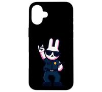 Custodia per iPhone 16 Plus Cool Bunny Police Rabbit Rock On Animal Graphic Officer