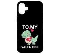 Custodia per iPhone 16 Plus Cool Little Dino con Lover Letter Gift To My Valentine Day