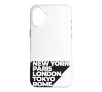 Custodia per iPhone 16 Plus Cool New York Paris London Tokyo Rome Illustration Graphic