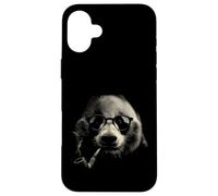Custodia per iPhone 16 Plus Cool Panda divertente animale hipster fumatore Pipe design