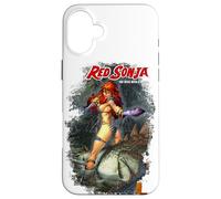 Custodia per iPhone 16 Plus Copertina a fumetti rossa di Sonja Marc Silvestri She-Devil Woman Warrior