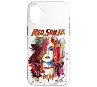 Custodia per iPhone 16 Plus Copertina a fumetti rossa di Sonja Matt Brooks Warrior Woman Pop Art Fine