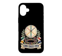Custodia per iPhone 16 Plus CORD CROSS CREW Kumihimo Disco Intreccio Bobine