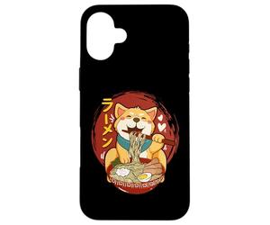 Custodia per iPhone 16 Plus Corgi-Dog Mangiare Ciotola di Ramen Pho Noodle Soup Giappone Kawaii