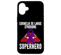 Custodia per iPhone 16 Plus Cornelia De Lange Syndrome Superhero Warrior Nastro Viola