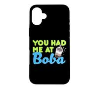 Custodia per iPhone 16 Plus Corrispondenza Boba Tea Love You Had Me At Boba