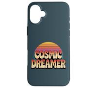 Custodia per iPhone 16 Plus Cosmic Dreamer Retro Tramonto Logo Stile Vintage