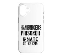 Custodia per iPhone 16 Plus Costume da prigioniero di hamburger, per gli amanti degli hamburger, per Halloween