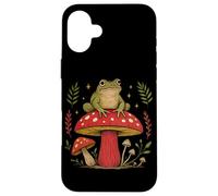 Custodia per iPhone 16 Plus Cottagecore - Rana sui funghi Amphibian Estetica Rospo Amante