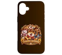 Custodia per iPhone 16 Plus Country& Western Capybara Shiba-Inu con chitarra Musica