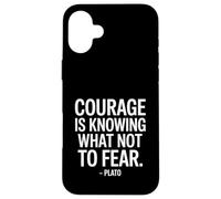 Custodia per iPhone 16 Plus Courage is Knowing What Plato - Scritta di un filosofo