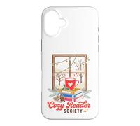 Custodia per iPhone 16 Plus Cozy Reader Society Christmas Book Lover Winter Reading