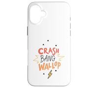 Custodia per iPhone 16 Plus Crash Bang Wallop Lightning Laugh Logo Stampa Frase