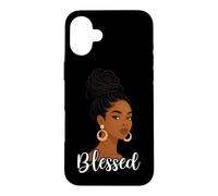Custodia per iPhone 16 Plus Cristo afroamericano benedetto donna nera fede cristiana