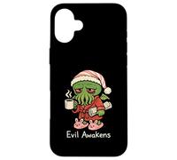 Custodia per iPhone 16 Plus Cthulhu Morning Coffee Evil Awakens Divertente Carino Cosmic Horror