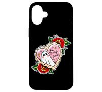 Custodia per iPhone 16 Plus Cuore fantasma Be My Boo Roses