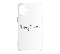 Custodia per iPhone 16 Plus Cuore in vinile carino scritto a mano tipografia regalo
