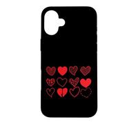 Custodia per iPhone 16 Plus Cuori Set Dodici Variazioni