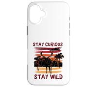 Custodia per iPhone 16 Plus Curious Stay Wild Deer Sunset Nature Lover Outdoor Vintage