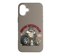 Custodia per iPhone 16 Plus Custom Motorcycles Lowbrow Wolf Rockabilly 1950s Biker