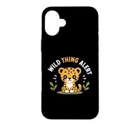 Custodia per iPhone 16 Plus Cute Animal Leopard quote Funny Wild Thing Alert