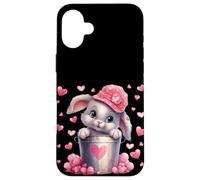 Custodia per iPhone 16 Plus Cute Bunny In Valentines Basket Hearts For Rabbit Mom