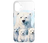 Custodia per iPhone 16 Plus Cute Christmas Polar Bear