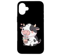 Custodia per iPhone 16 Plus Cute Cow Bubble Tea Kawaii Anime Cows Lover Girls