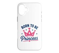 Custodia per iPhone 16 Plus Cute Crown Inspirational Quote Girls Born To Be Princess
