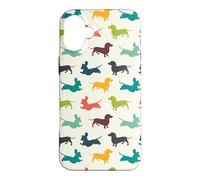 Custodia per iPhone 16 Plus Cute Funny Womens Jumping Multicolor Dachshund Lover Pattern
