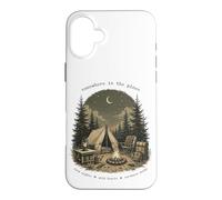 Custodia per iPhone 16 Plus Da qualche parte nel design della foresta lunare del falò
