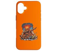 Custodia per iPhone 16 Plus Dabbing Volcano Geography Volcanologist Scary Dinosaur