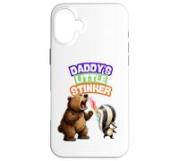 Custodia per iPhone 16 Plus Daddys Little Stinker Bear Skunk Puzza campeggio nei boschi