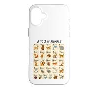 Custodia per iPhone 16 Plus Dalla A alla Z per imparare l'alfabeto degli animali per bambini e amanti degli animali