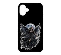 Custodia per iPhone 16 Plus Dark Gothic Angel Wings Moon Fantasy Art Aesthetic
