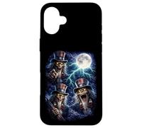 Custodia per iPhone 16 Plus Dark Zio Sam sotto la Luna Piena Vintage Fantasy Lightning