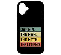 Custodia per iPhone 16 Plus Darwin The Man The Myth The Legend Citazione personalizzata divertente