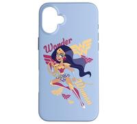 Custodia per iPhone 16 Plus DC Super Hero Girls Wonder Woman and Logos