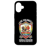 Custodia per iPhone 16 Plus DeColores Cursillo Rainbow Rooster Cattolico