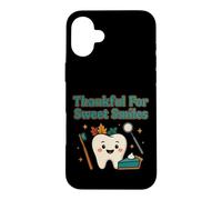 Custodia per iPhone 16 Plus Dentista del Ringraziamento - Grato per dolci sorrisi