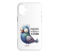 Custodia per iPhone 16 Plus Design divertente con uccellini piccioni e bugiardi