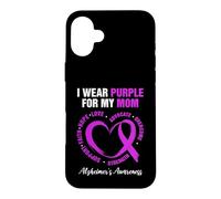 Custodia per iPhone 16 Plus Design «I Wear Purple For My Mom» - Alzheimers Awareness